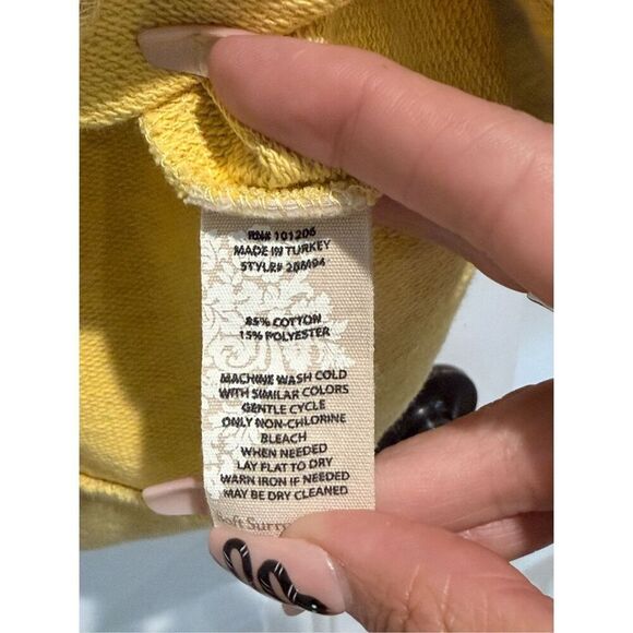 Soft Surroundings Heather Yellow The Soho Hoodie Tunic Sweatshirt Women's Large - Picture 7 of 14